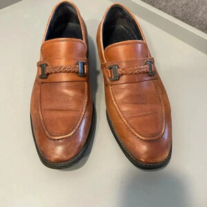 COLE HAAN MENS BROWN LEATHER SLIP ON LOAFERS MADE IN INDIA SIZE 7.5 HARDLY WORN